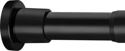 Image de Tringle de douche réglable, noire - 78-194 cm - filetée - pour salle de bains - penderie