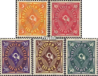 Produktbild von Briefmarken Deutsches Reich 1922 Mi 205-209 (kompl.Ausg.) gestempelt Posthornzeichnung