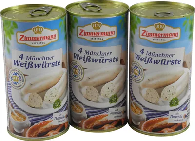 Produktbild von Münchner Weißwürste 3er Pack (3 Dosen à 4 Stück / 250 g)