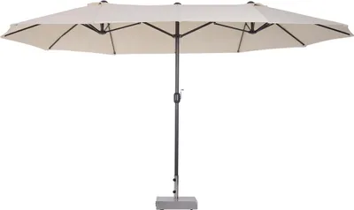 Produktbild von Outsunny Doppelsonnenschirm Gartenschirm Marktschirm mit Handkurbel 455 x 270 cm
