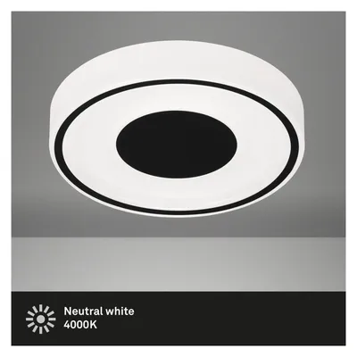 Produktbild von Briloner Bricks LED Deckenlampe 18W Neutralweiß Rund Schwarz-Weiß