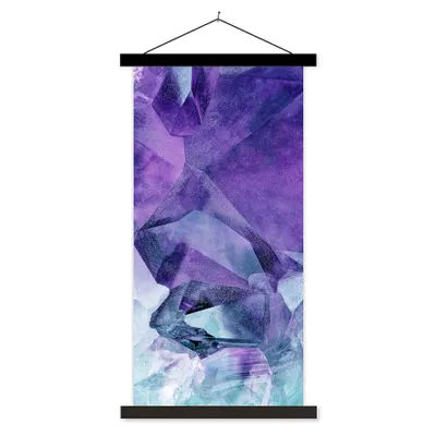 Produktbild von MuchoWow® Textilposter Mineralien - Naturstein - Kristalle 60x120 cm mit schwarzem Rahmen - Magnete