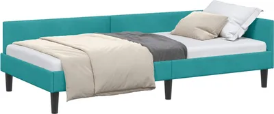Obrázek produktu pro vidaXL Rohový rám postele s čelem tyrkysový 80 cm x 200 cm sametový