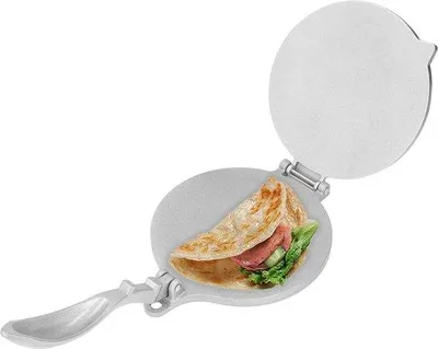 Image de Presse à tortillas argentée en aluminium, 19,5 cm (7,7 pouces) - Appareil à quesadillas