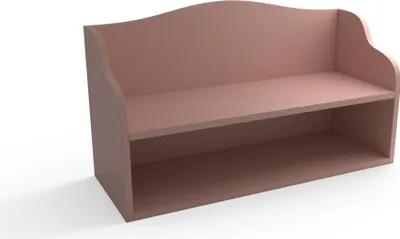 Produktbild von regalik Schuhbank mit Sitzfläche – Bank mit Schuhablage in Rosa für Flur oder Kinderzimmer – mit abgerundeten Kanten – 80x30x50 cm – Einfacher Aufbau