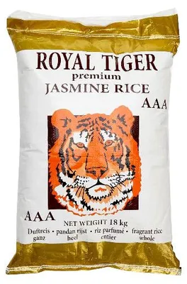 Obrázek produktu pro Royal Tiger jasmínová rýže třídy AAA 18kg dlouhozrnná aromatická rýže nejvyšší kvality