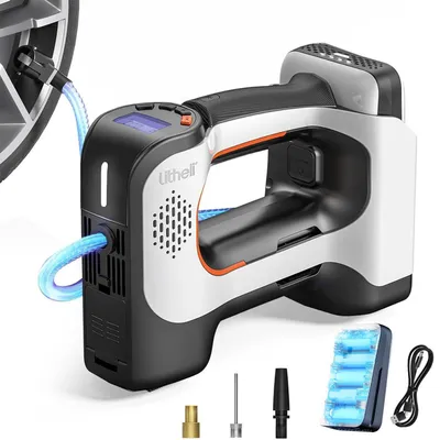 Immagine prodotto di Pompa d'aria elettrica, compressore d'aria da 20 V, batteria da 10.000 mAh