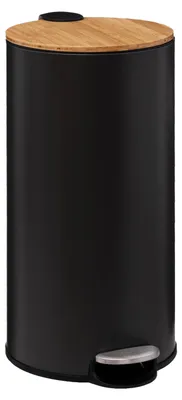 Immagine prodotto di 5five Simply Smart Abfalleimer Modern Color, Stahl, Bambus, Kunststoff, Schwarz, 30 Liter, 164646A