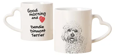 Immagine prodotto di Dandie Dinmont Terrier - Tazza con cane, graziosa tazza con manico a forma di cuore, regalo universale del marchio Art-Dog