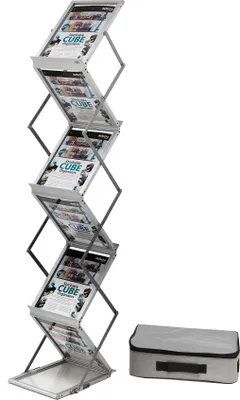 Obrázek produktu pro DEFLECTO 36100 Stojan na letáky, 6 přihrádek, formát A4, stříbrný