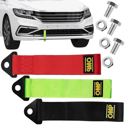 Image de Kit de câbles de remorquage, 3 pièces, en nylon, pour voitures de course, avec attache à pare-chocs, couleur noire, rouge et jaune