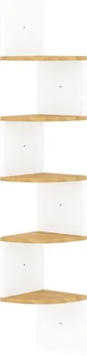 Obrázek produktu pro vidaXL Nástěnná rohová police bílá a dub Sonoma 19x19x123 cm Dřevěný materiál