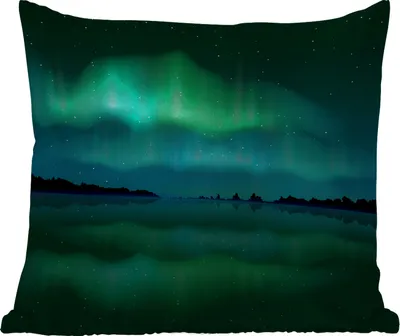 Produktbild von MuchoWow® Outdoor Kissen - Nordlichter - Himmel - Nacht - 60x60 cm - Wetterfest - Lounge Kissen - Dekoration - Schlaf Kissen