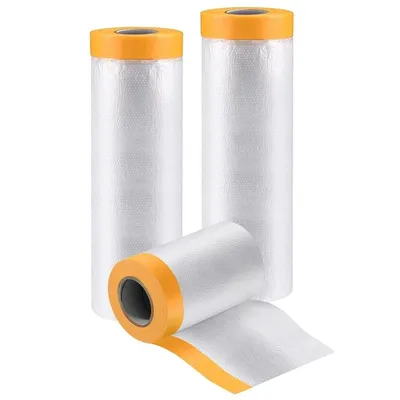 Produktbild von Malerfolie Abdeckfolie Mit Klebeband Malerband Goldband Maler Folie Malerkrepp