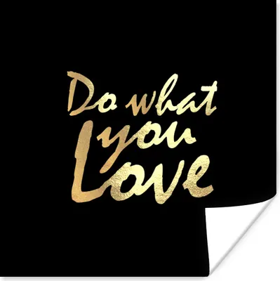 Produktbild von MuchoWow® Poster Zitat - Liebe - Schwarz - Gold 100x100 cm - Babyzimmer