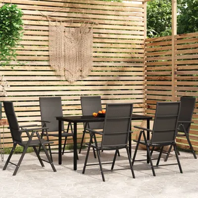 Produktbild von 7-tlg. Garten-Essgruppe Schwarz , Gartenmöbel-Sets Design 2024
