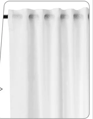 Produktbild von Halbtransparenter Voile-Vorhang mit Faltenband in Leinenoptik | Weiß | 135 x 175 cm