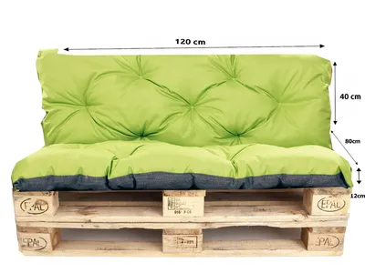 Produktbild von Sedáky na paletové sedenie | Záhradný podsedák na paletové sedák 120x80/ operadlo 120x40cm svetlozelená | Podsedák na paletové | Poduška  na podlahu