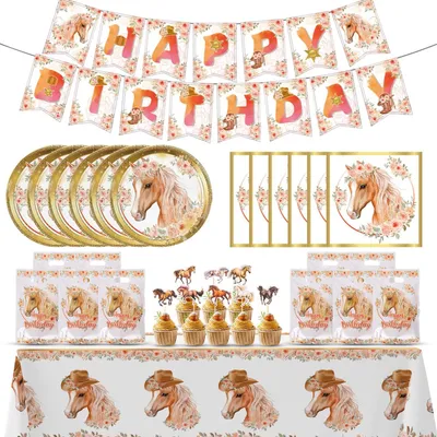 Productafbeelding van Paardenverjaardagsdecoraties Set voor Kinderen