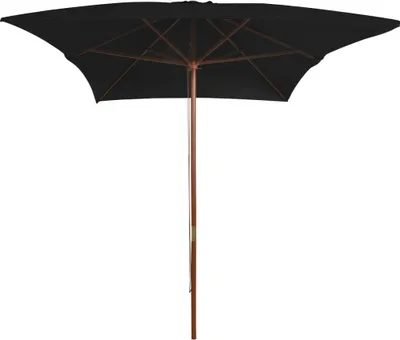 Obrázok produktu pre vidaXL Slnečník s drevenou tyčou 200x300 cm čierny