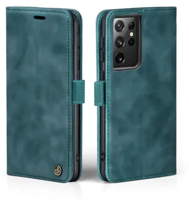 Produktbild von Handy Hülle für Samsung Galaxy S21 Ultra 5G Klapphülle Bookcase Flip Cover Handy Tasche Etui Farbe: Petrol