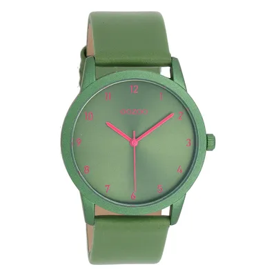 Image de Montre Oozoo vert cuir Timepieces dames montre à quartz analogique UOC11056