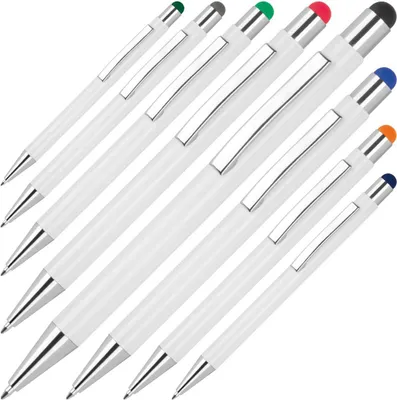 Produktbild von 8 Touchpen Kugelschreiber / aus Metall / 8 Stylusfarben