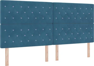 Produktbild von vidaXL Kopfteil Dunkelblau 200 cm Samt