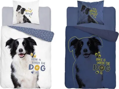 Produktbild von Border Cola Glow in the Dark Bettwäsche-Set 160x200 Hund