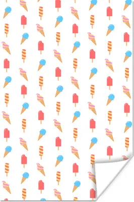 Produktbild von MuchoWow® Poster Eiscreme - Pastell - Muster 60x90 cm - Wanddekoration