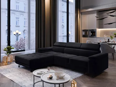 Obrázek produktu pro FurMeb24 ECKSOFA OLIVIO - 250 x 183 cm monolit 97 - s funkcí spánku a lůžkem - levý bok