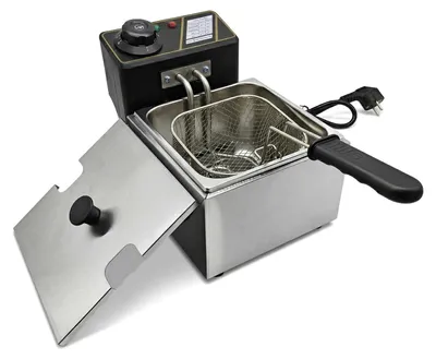 Obrázek produktu pro Elektrická fritéza Zimilo 2000 W z nerezové oceli, objem 2 l, nastavení teploty 60–200 °C, hranolky, youtiao, pro rychlé občerstvení, nepřilnavý povrch, filtrační koš