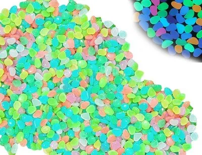Produktbild von Leuchtende Kieselsteine Set 300 Stück Mehrfarbig Dekoration Garten