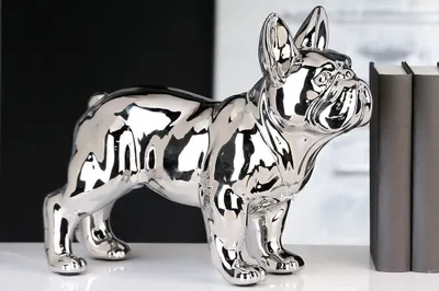 Obrázok produktu pre Casablanca figúrka, pes, "Bulli", buldog, keramika, strieborná farba, , š. 35 cm, v. 29 cm 15725