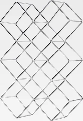 Produktbild von Quadrat | Metall, Silber, 46 cm | Weinständer, Weinregal, Flaschenhalter
