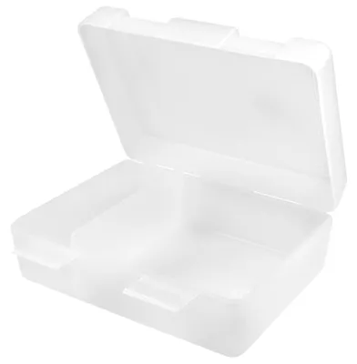 Produktbild von Brotdose Kinder "Dinnerbox Plus" – BPA-FREI &  GERMANY – Lunchbox mit Trennwand & Klickverschluss, robuste Pausenbox für Kinder - Transparent-milchig