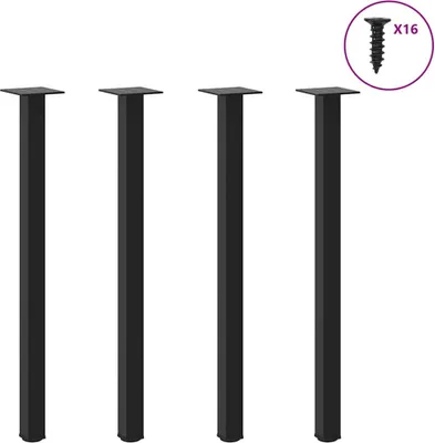 Produktbild von "im Angebot" Konsolentischbeine 4 Stk. Schwarz 72-74 cm Stahl - Tischbeine CC17956