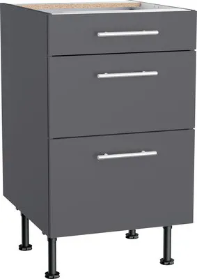 Produktbild von Optifit Schubladenunterschrank Ingvar420 BxTxH 50 x 58,4 x 87 cm anthrazit matt zerlegt KFIN U536-8E+