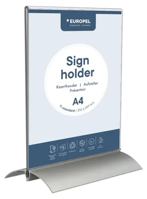 Image de Présentoir de table EUROPEL DIN A4 vertical Socle en aluminium