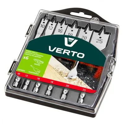 Obrázek produktu pro VERTO Špičaté vrtáky do dřeva, 10, 12, 16, 18, 20, 25 mm, sada 6 ks.