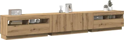 Produktbild von TV-Schrank - TV-Lowboard - mit LED-Leuchten - Artisan-Eiche 260x35x40 cm - TV-Regal CC18547