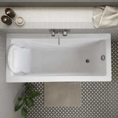 Produktbild von ECOLAM Badewanne 180x80 cm Rechteck Modern + Schürze + Kopfkissen Mare + Ablaufgarnitur