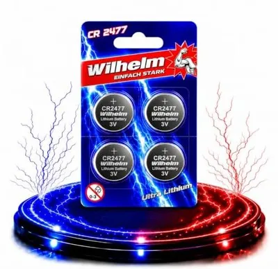 Zdjęcie produktu dla Bateria guzikowa CR2477 litowa 3V 1070MAH wilhelm 4 sztuki