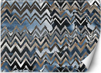 Produktbild von Vlies fototapete Zickzack goldenes Glamour-Muster 250x175 cm Feeby Blau inkl. Kleber einfache Montage