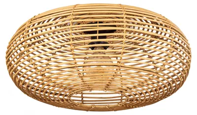 Produktbild von Messerotti moderne Deckenlampe aus Metall/Rattan in Schwarz/Natur