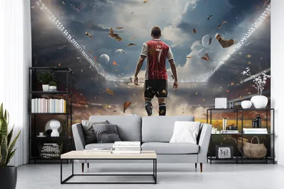 Zdjęcie produktu dla Tapeta piłkarska do pokoju dziecięcego DECO WALLS - Wyjątkowa trwałość XXL 197x296 cm
