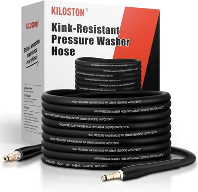 Imagen del producto de Manguera de alta presión de 10 metros, con una presión de 248 bares, resistente a dobleces y compatible con modelos K2-K7, para limpiadores a presión