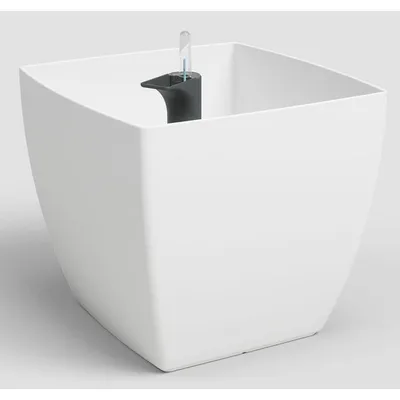 Image de artevasi© SIENA Jardinière blanche avec système d'arrosage 30 cm - Plastique
