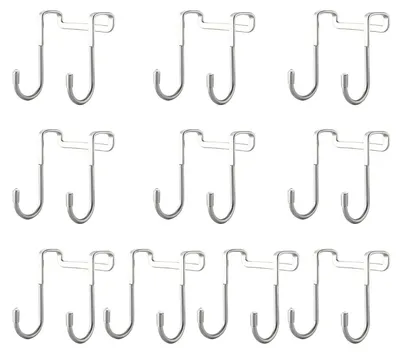 Produktbild von Schranktürhaken, robuster Doppelhaken aus Metall für Kleiderschrank, Küchenschrank, Schublade, Badezimmer, Schlafzimmer, Studentenwohnheim