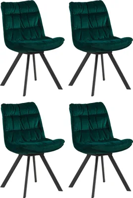 Produktbild von Polsterstühle - Grün - Samtbezug - Metallgestell - 4er Set